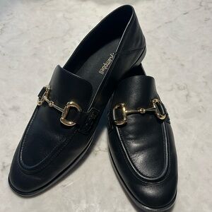 JEFFERY CAMPBELL | Black Loafers with gold buckle